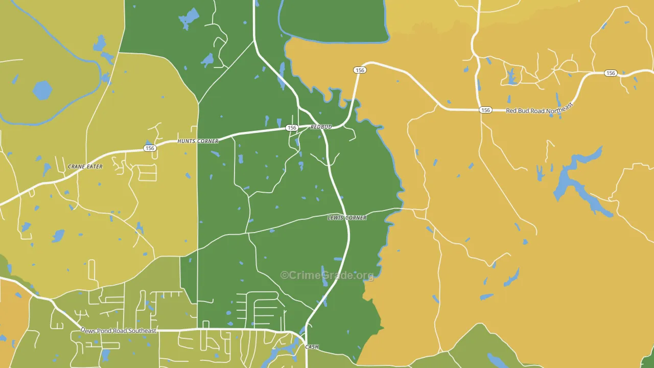 Redbud, GA Map of Assault Rates