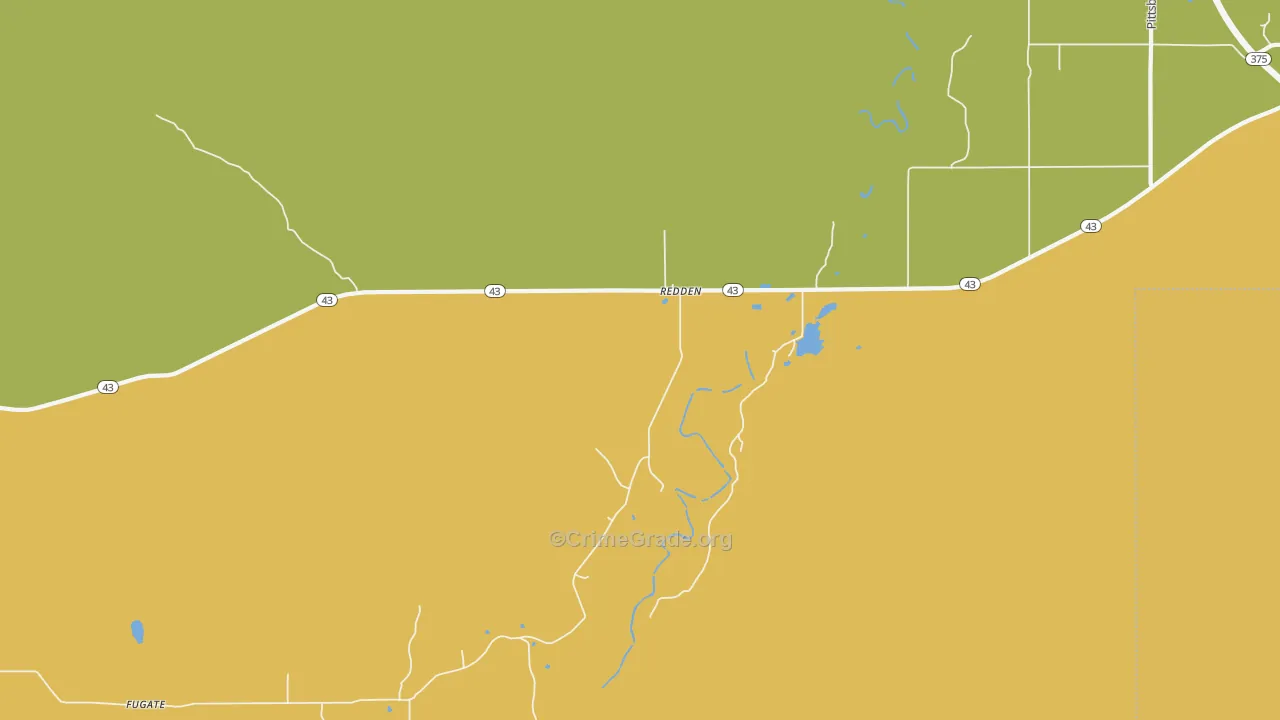 Redden, OK Map of Assault Rates