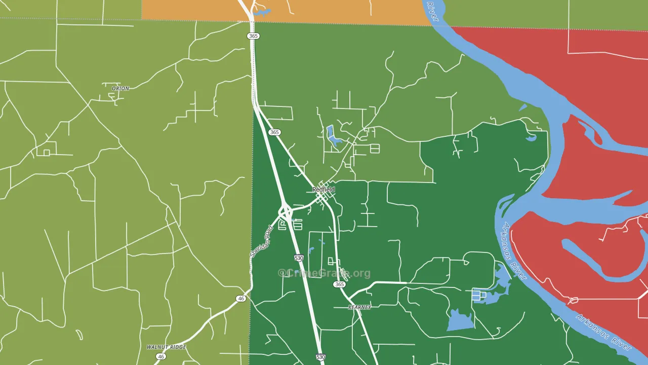 Redfield, AR Map of Assault Rates