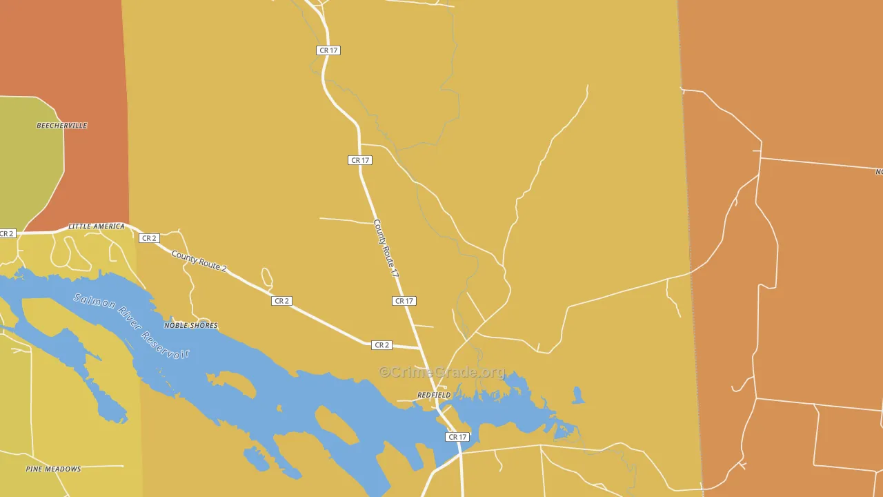 Redfield, NY Map of Assault Rates
