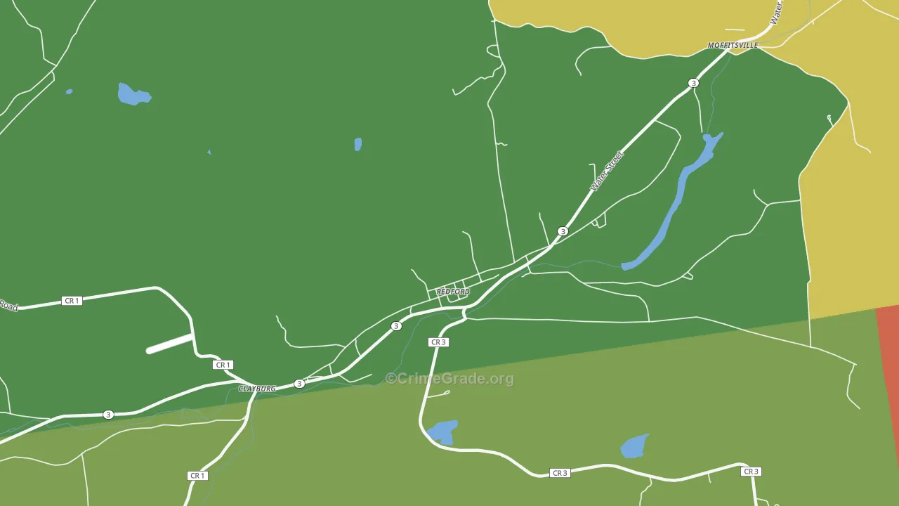 Redford, NY Map of Assault Rates