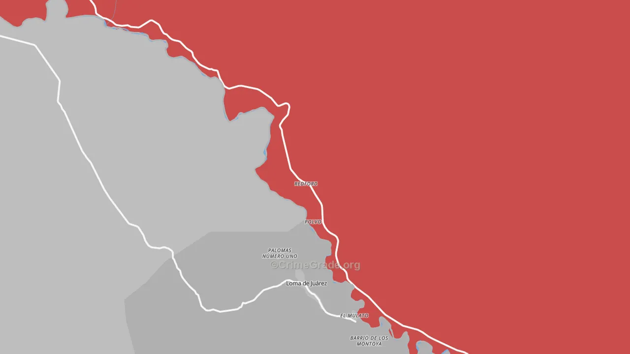 Redford, TX Map of Assault Rates