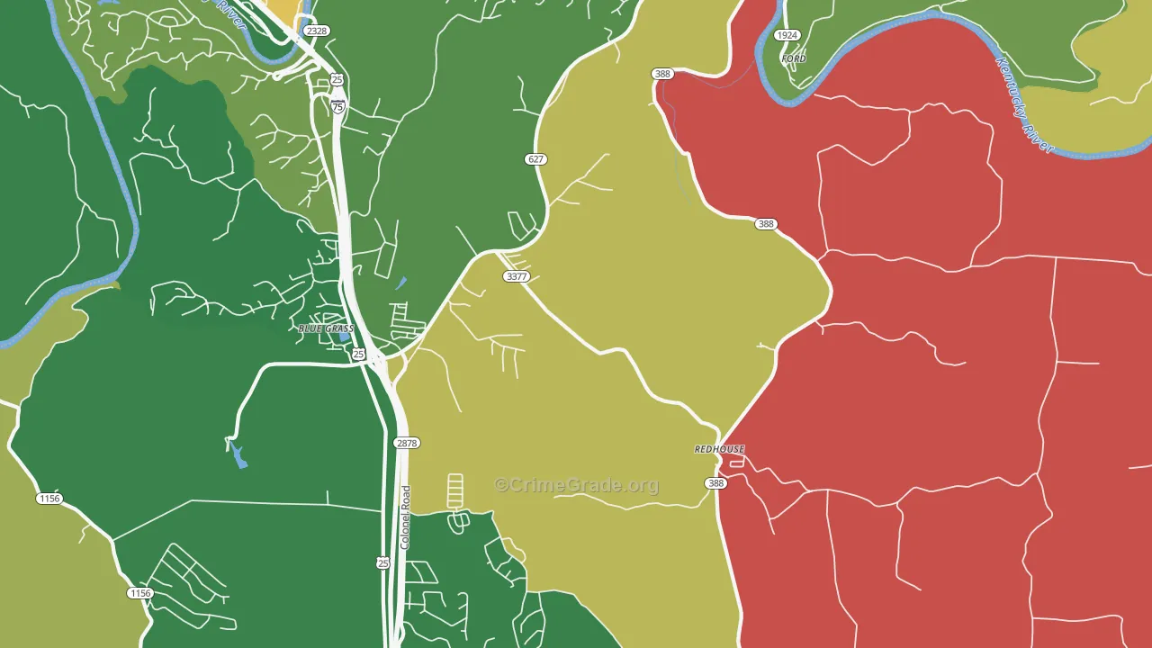 Redhouse, KY Map of Assault Rates