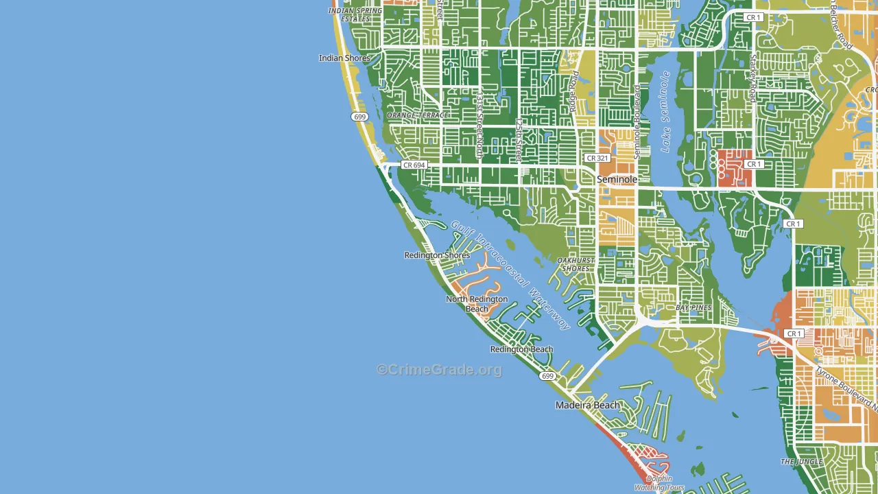 Redington Shores, FL Map of Assault Rates