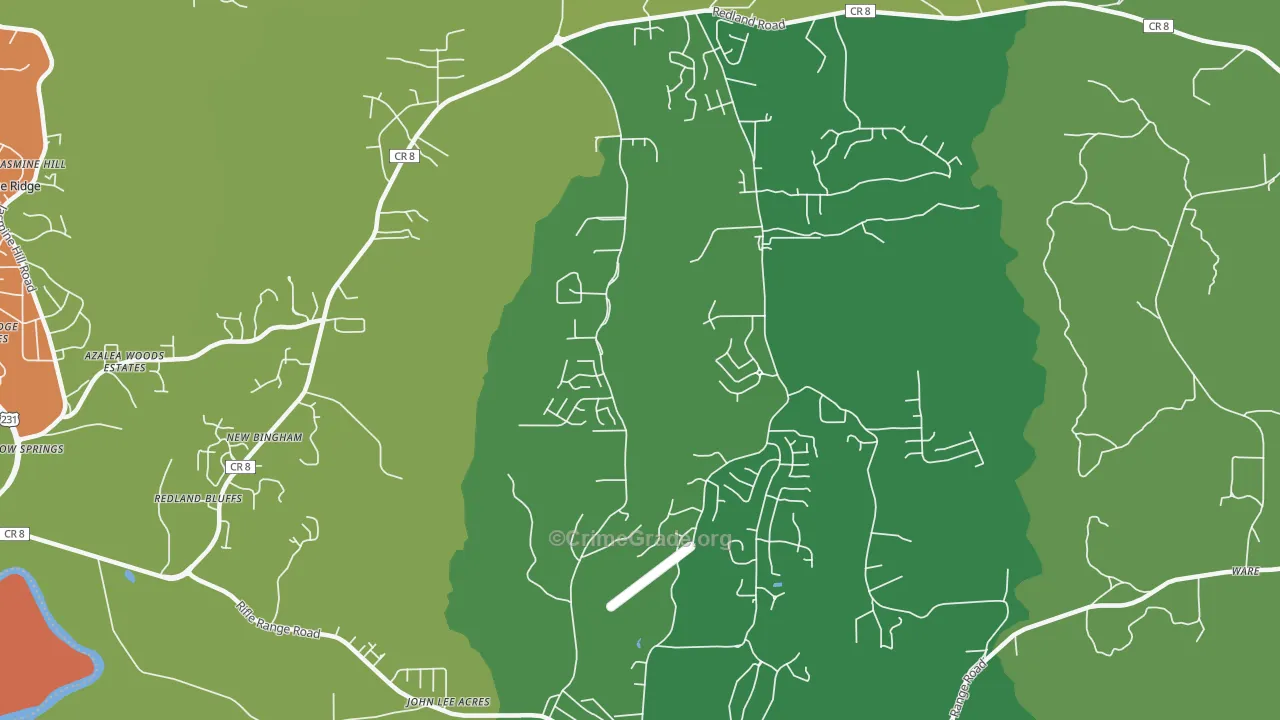 Redland, AL Map of Assault Rates