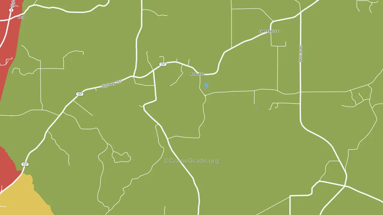 Redland, LA Map of Assault Rates