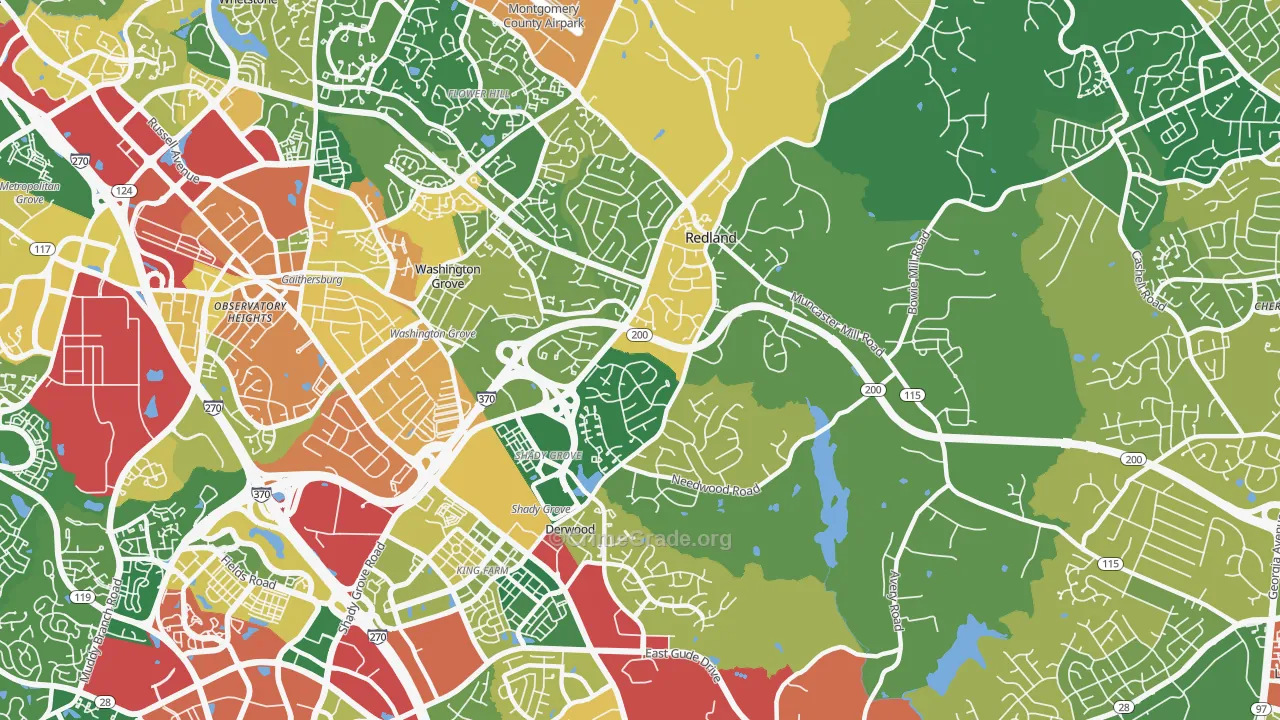 Redland, MD Map of Assault Rates