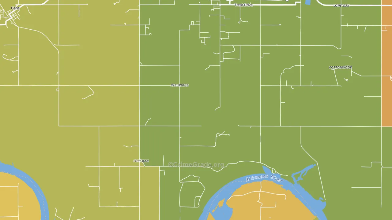 Redland, OK Map of Assault Rates