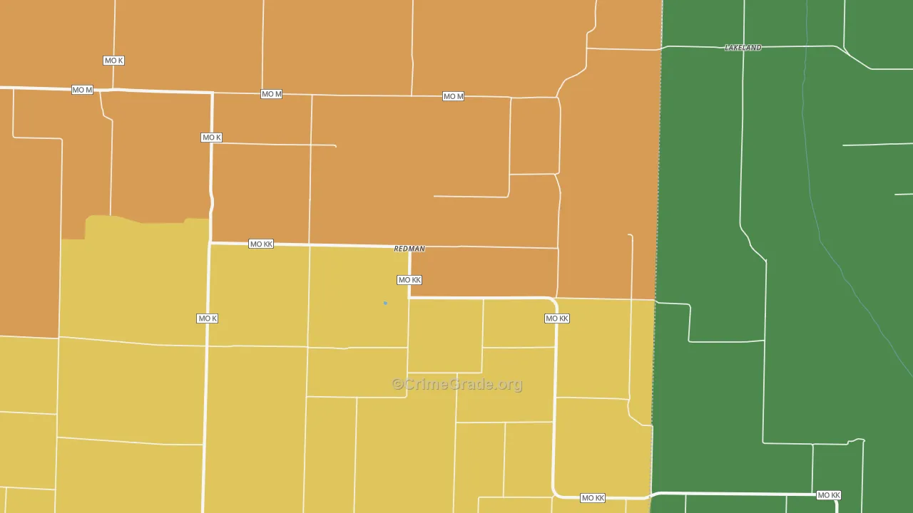 Redman, MO Map of Assault Rates