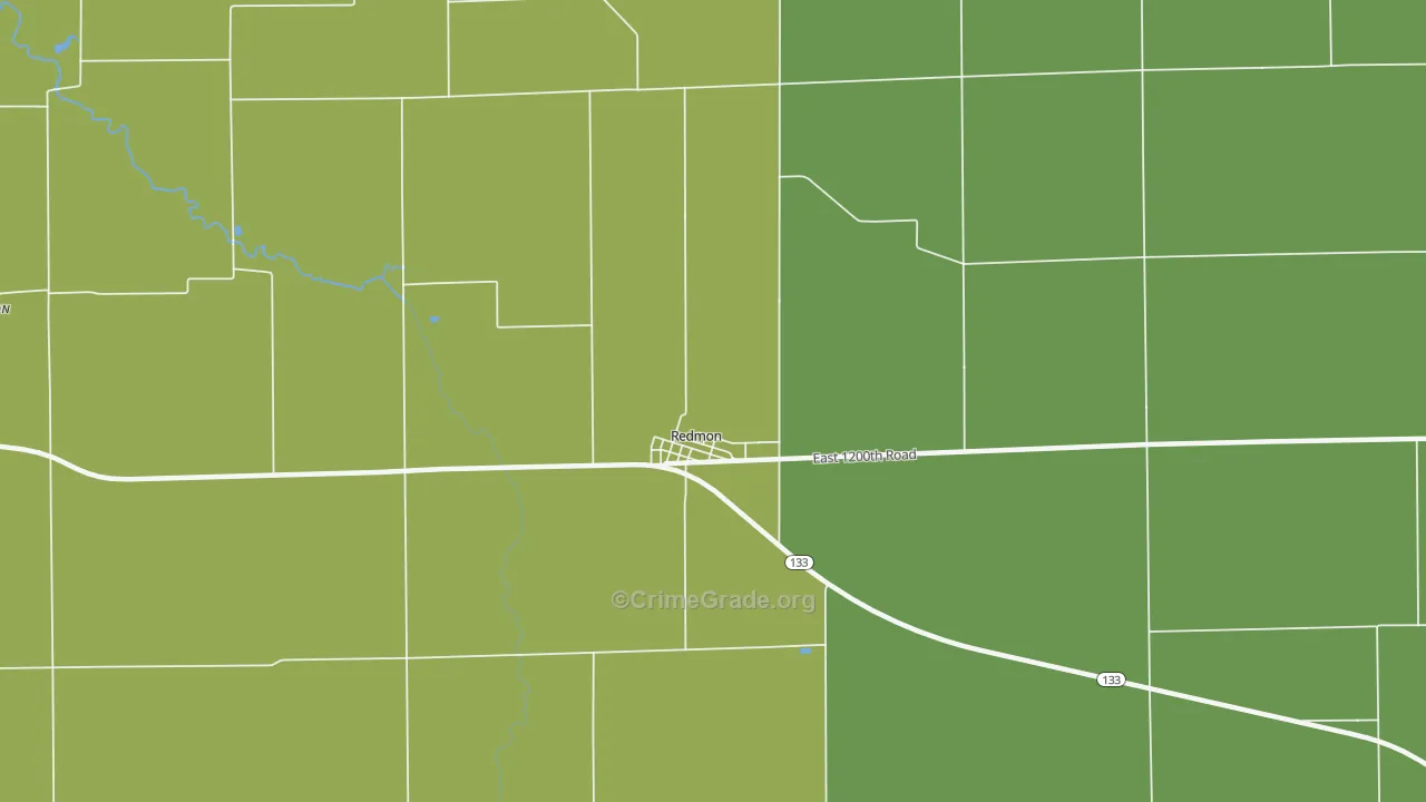 Redmon, IL Map of Assault Rates