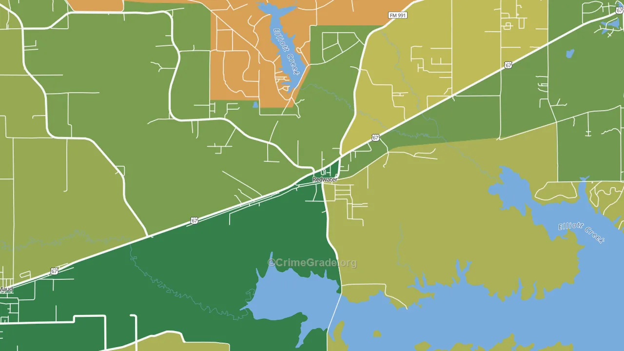 Redwater, TX Map of Assault Rates