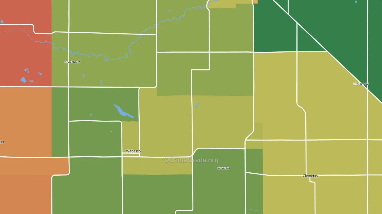 Redwood County, MN Map of Assault Rates