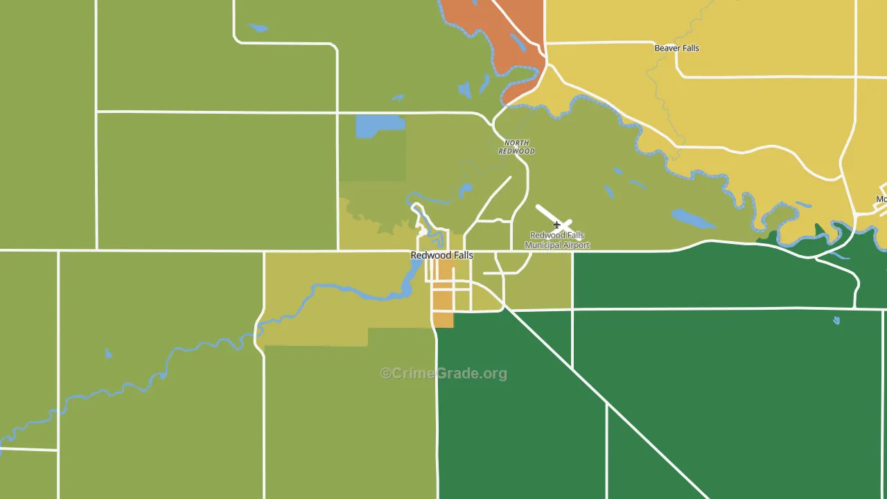 Redwood Falls, MN Map of Assault Rates