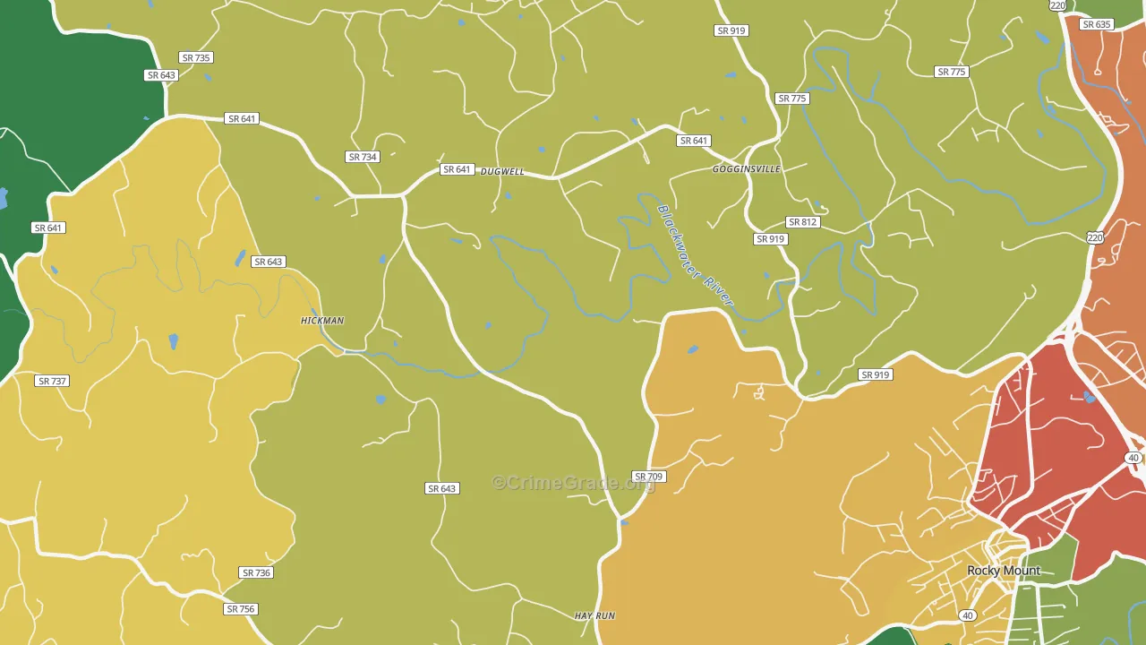 Redwood, VA Map of Assault Rates