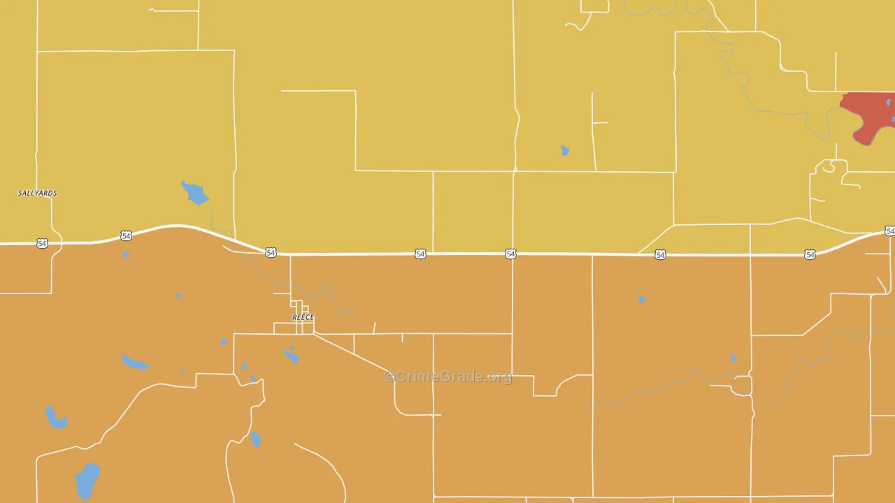 Reece, KS Map of Assault Rates