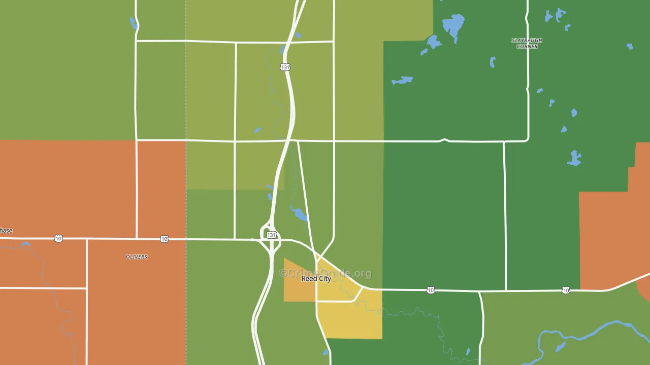 Reed City, MI Map of Assault Rates