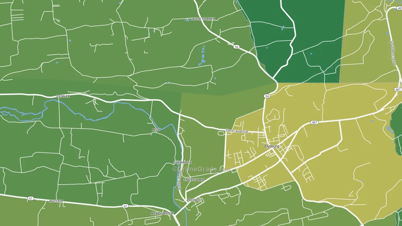 Reed, PA Map of Assault Rates