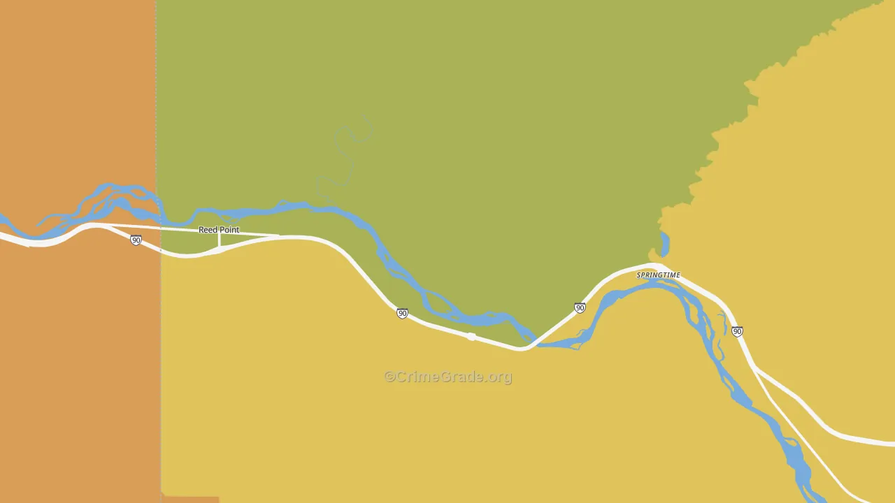 Reed Point, MT Map of Assault Rates