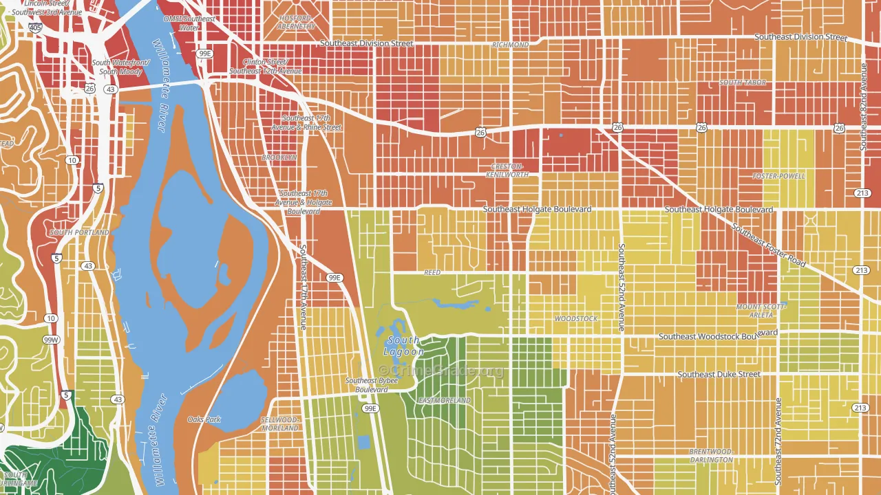 Reed, Portland, OR Map of Assault Rates