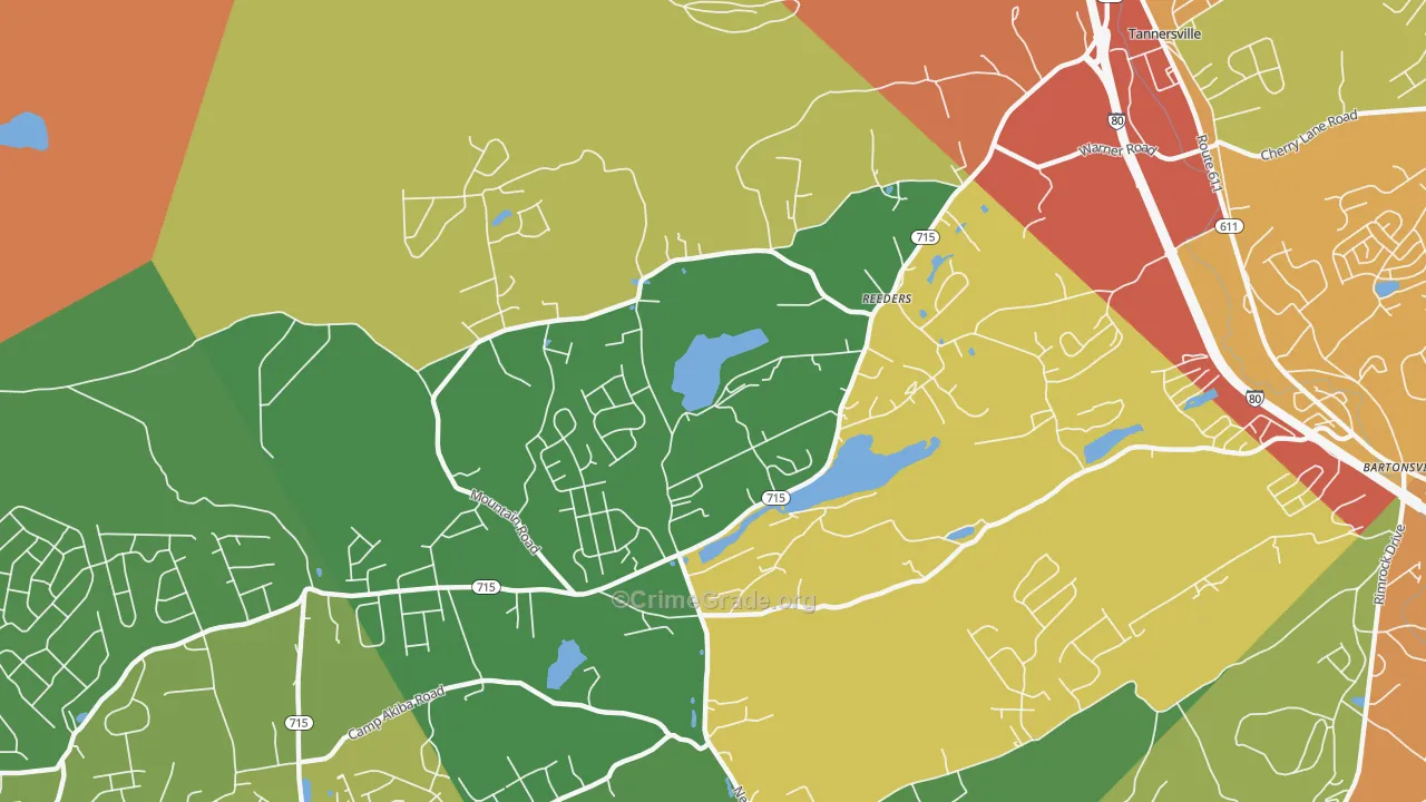 Reeders, PA Map of Assault Rates