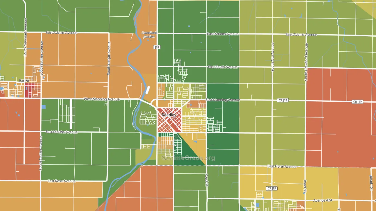 Reedley, CA Map of Assault Rates