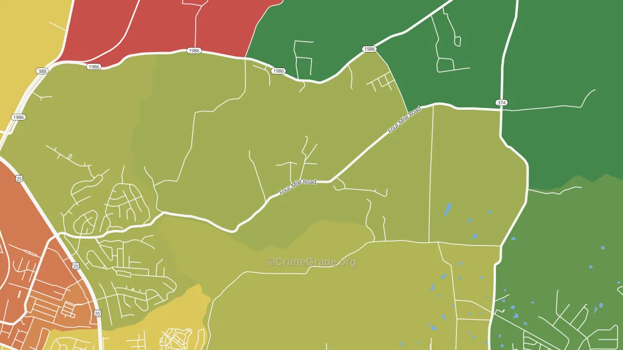 Reeds Crossing, KY Map of Assault Rates