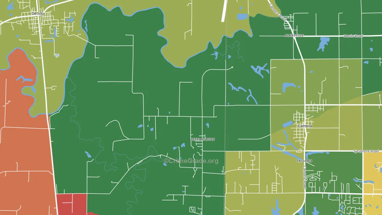 Reeds Station, IL Map of Assault Rates