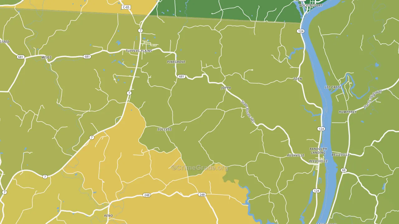 Reedsville, OH Map of Assault Rates