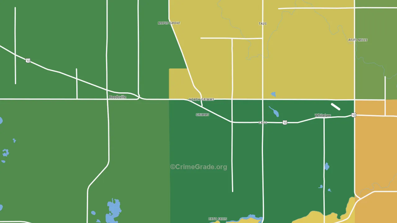 Reedsville, WI Map of Assault Rates