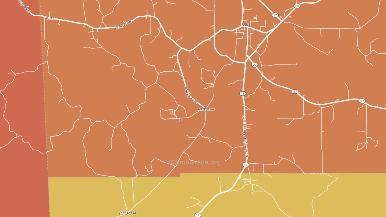 Reedtown, MS Map of Assault Rates