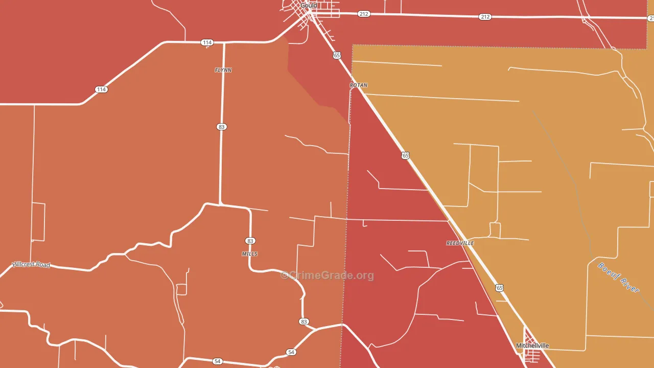 Reedville, AR Map of Assault Rates