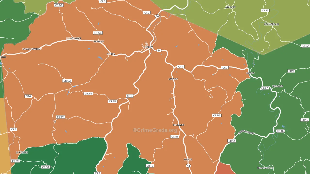 Reedy, WV Map of Assault Rates