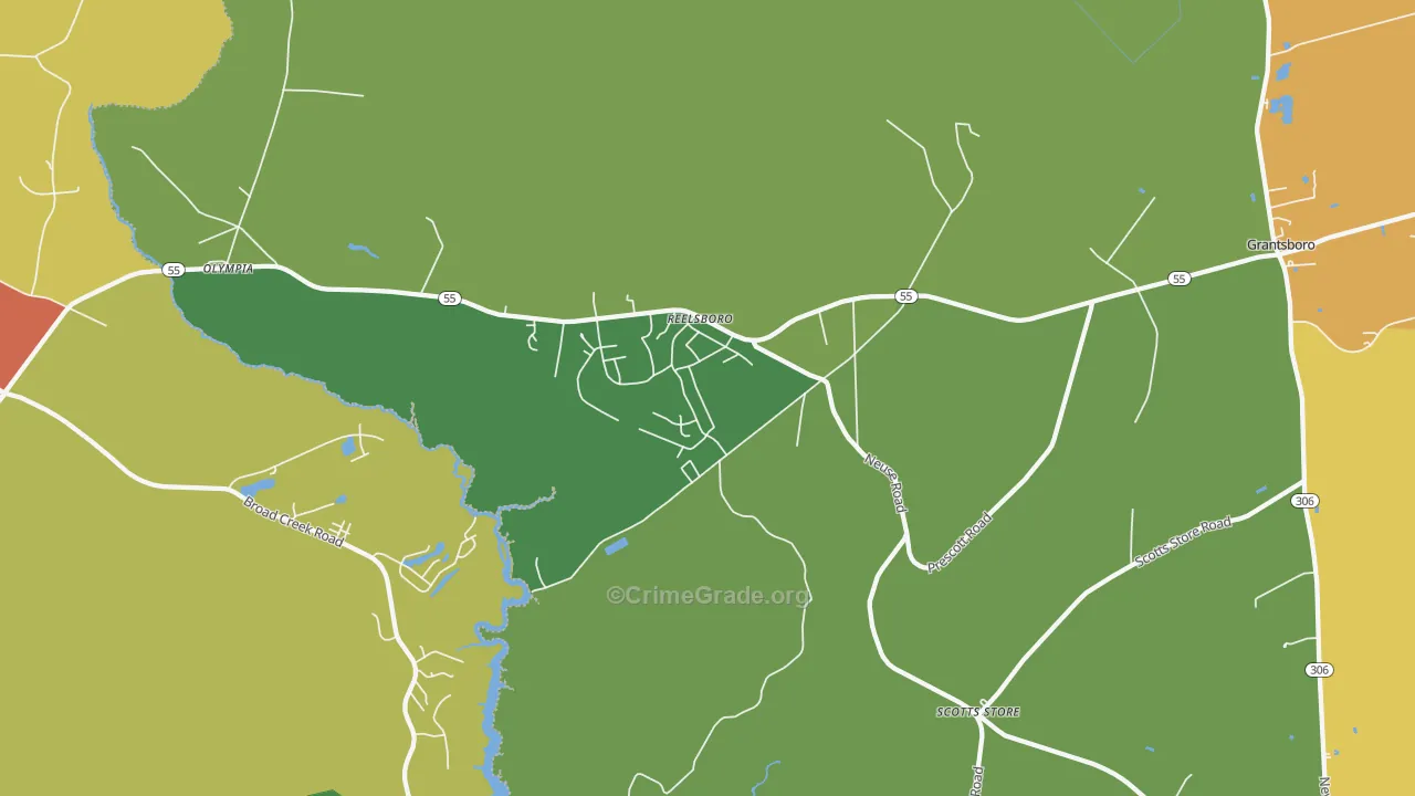 Reelsboro, NC Map of Assault Rates