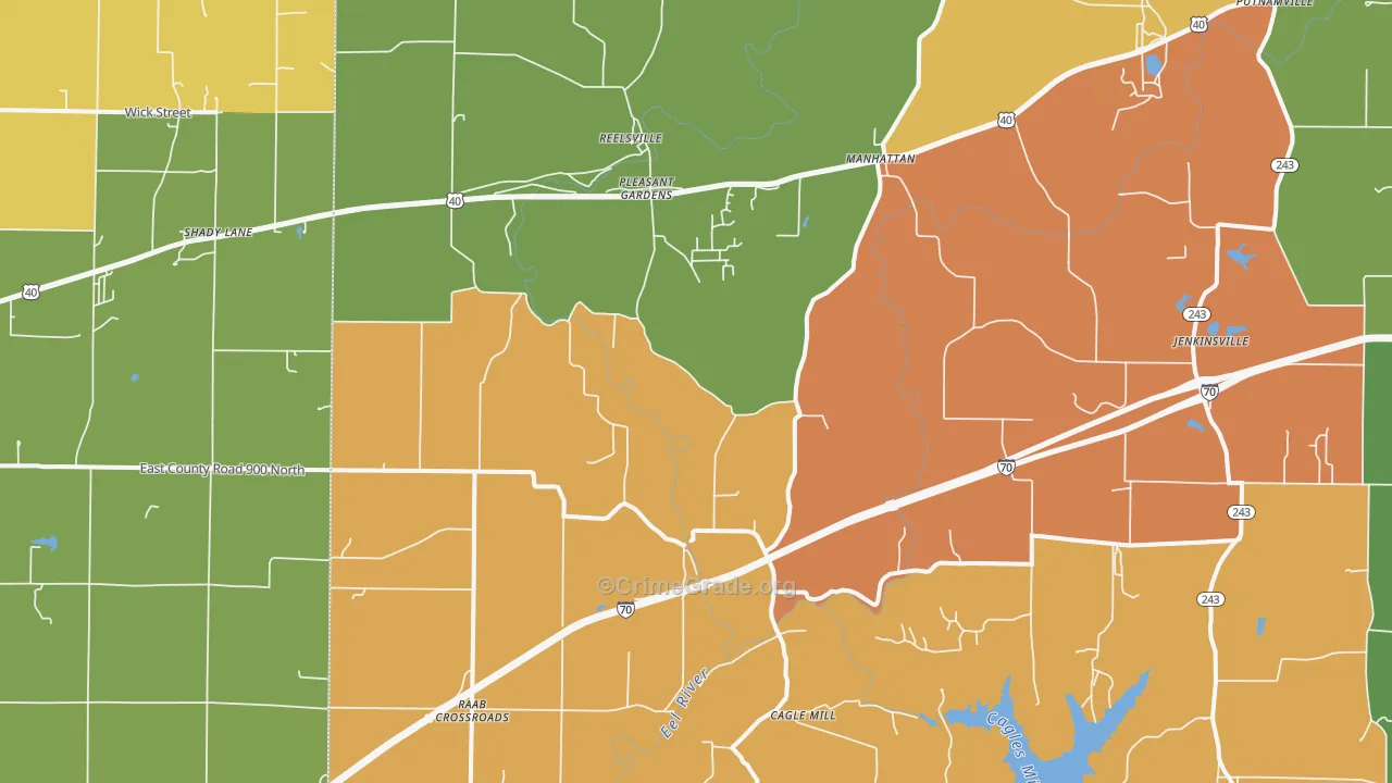 Reelsville, IN Map of Assault Rates