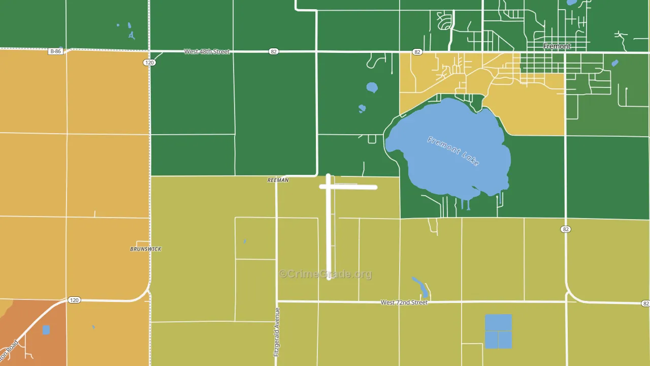 Reeman, MI Map of Assault Rates