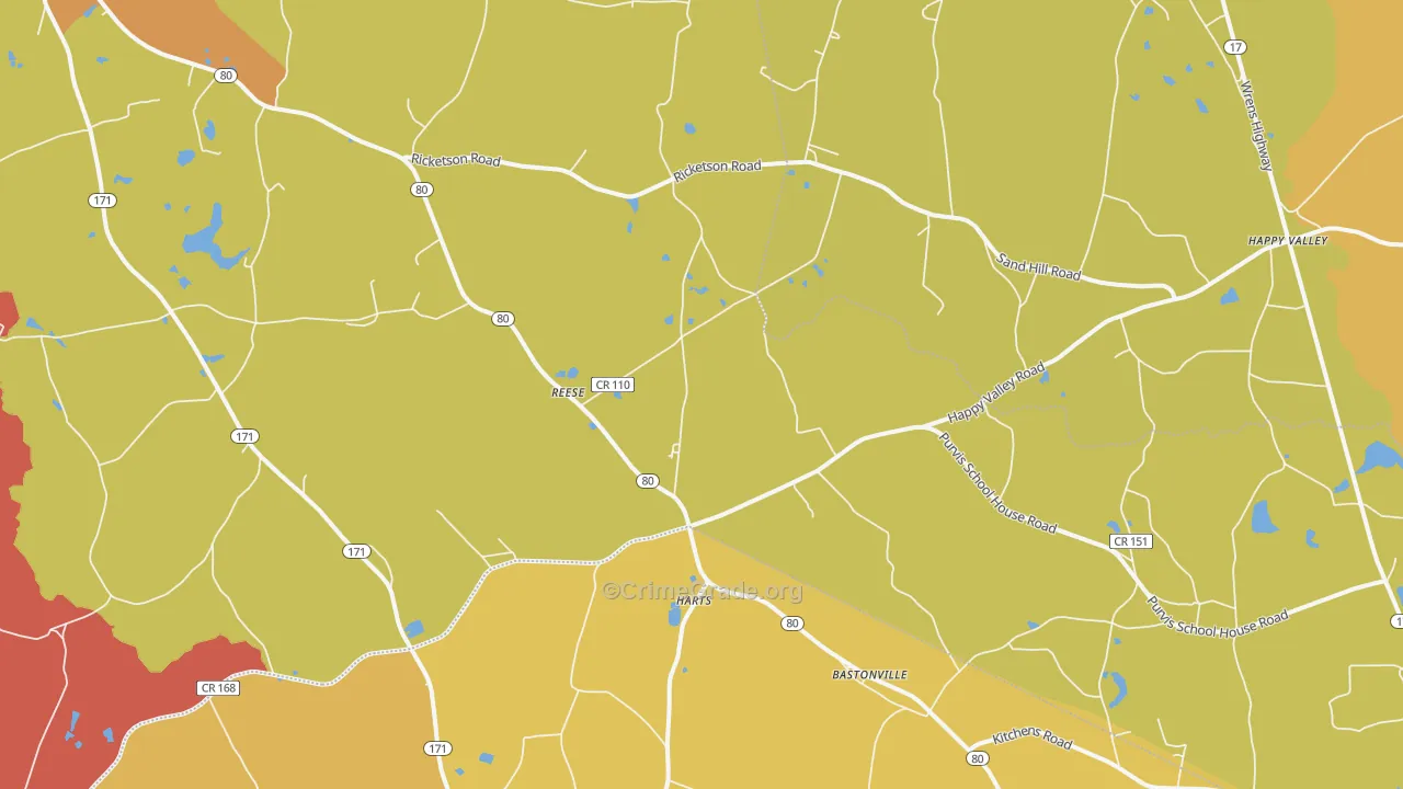 Reese, GA Map of Assault Rates