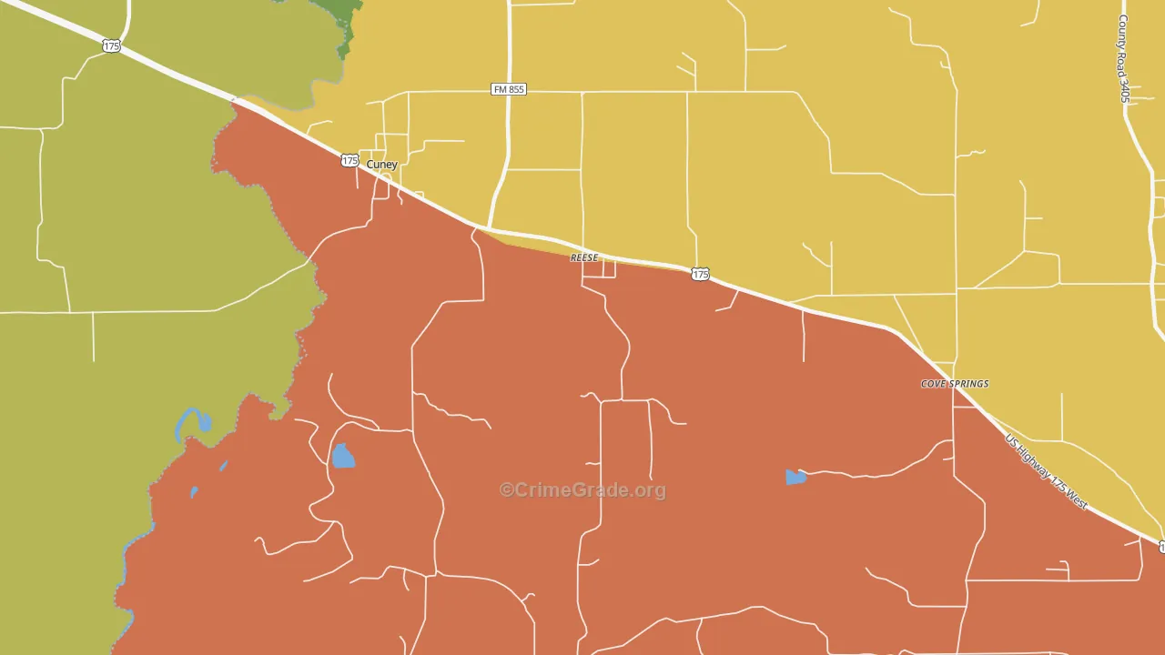 Reese, TX Map of Assault Rates