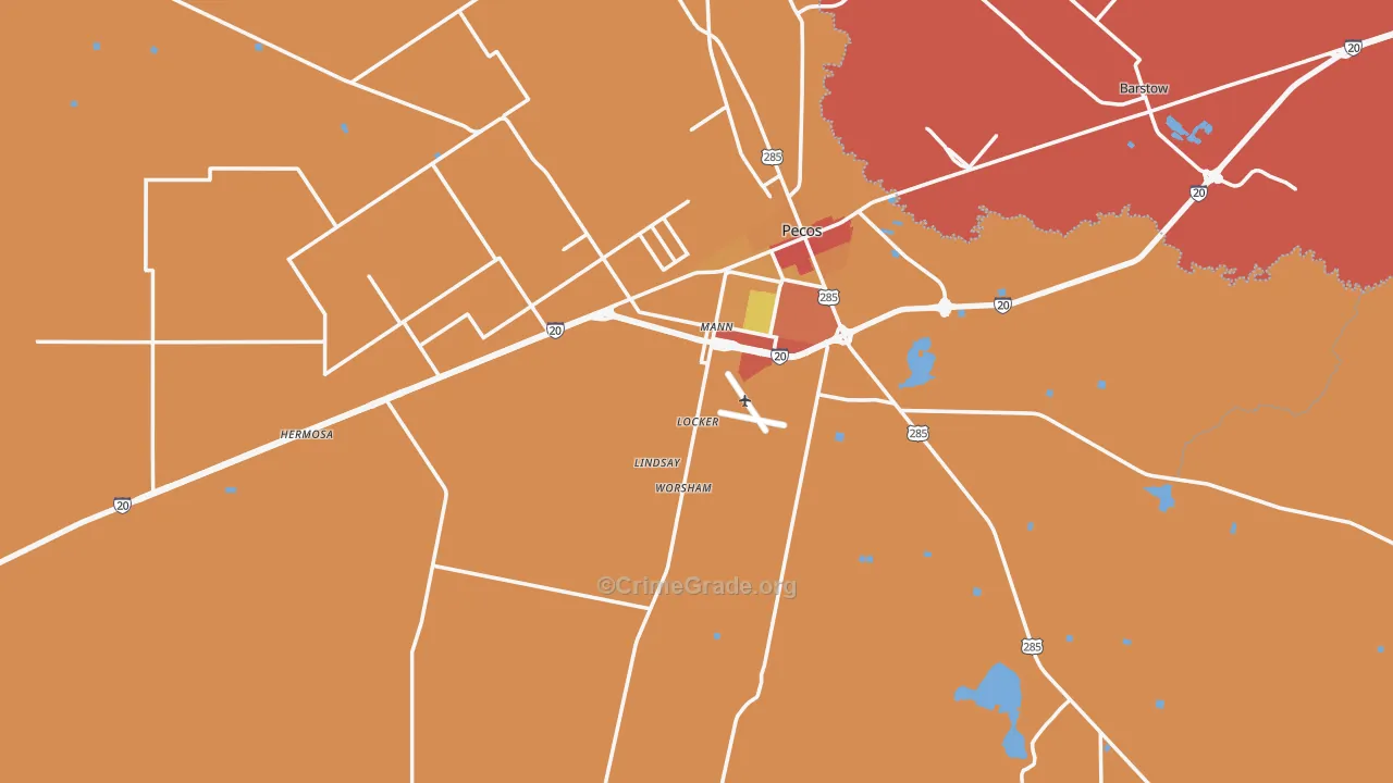 Reeves County, TX Map of Assault Rates