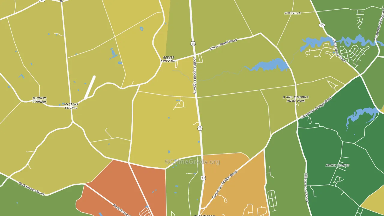 Reeves Crossing, DE Map of Assault Rates