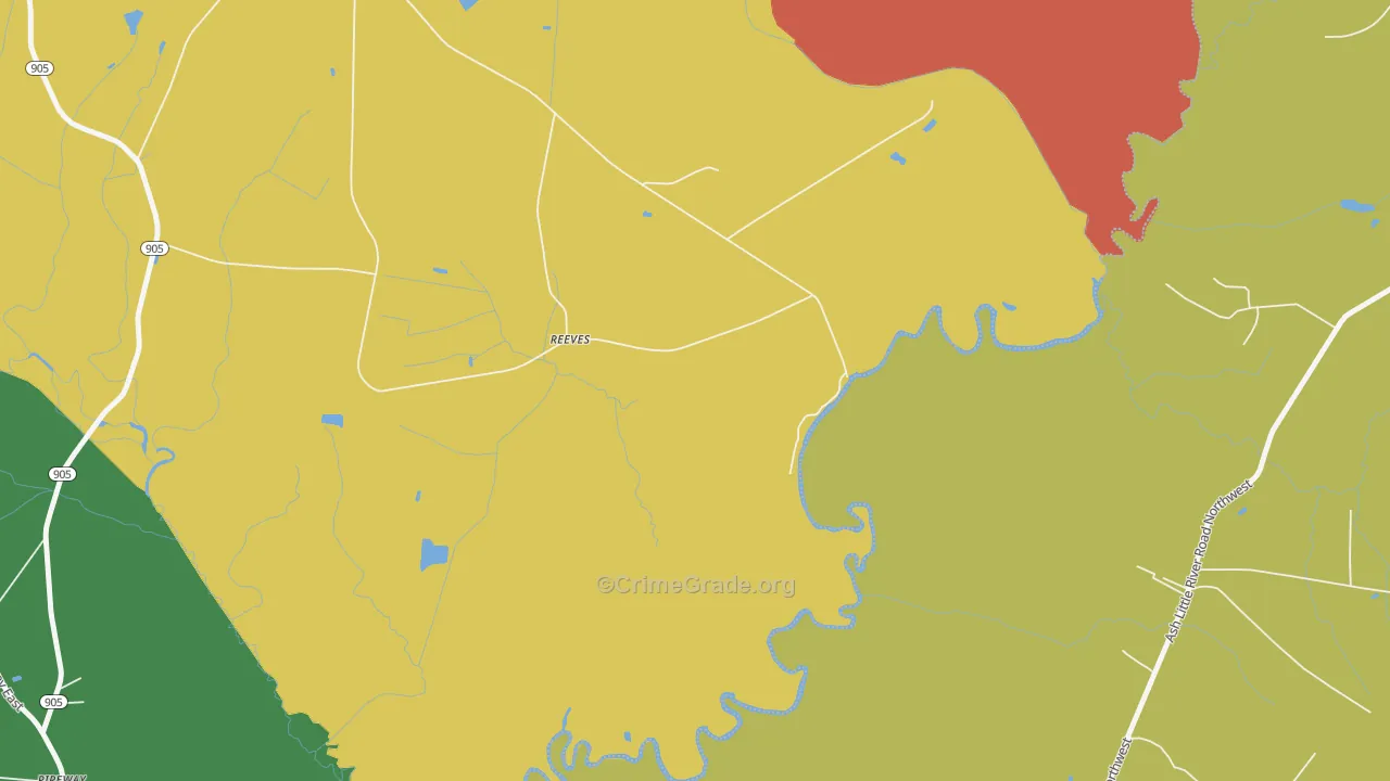 Reeves, NC Map of Assault Rates