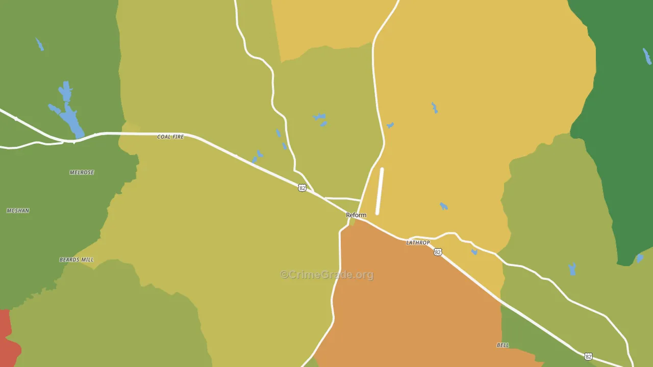 Reform, AL Map of Assault Rates