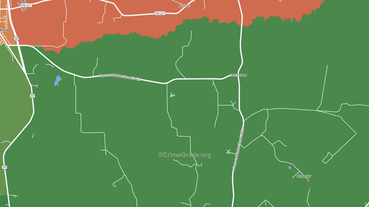 Refuge, TX Map of Assault Rates