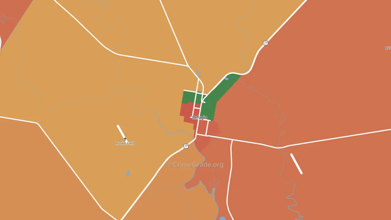 Refugio, TX Map of Assault Rates