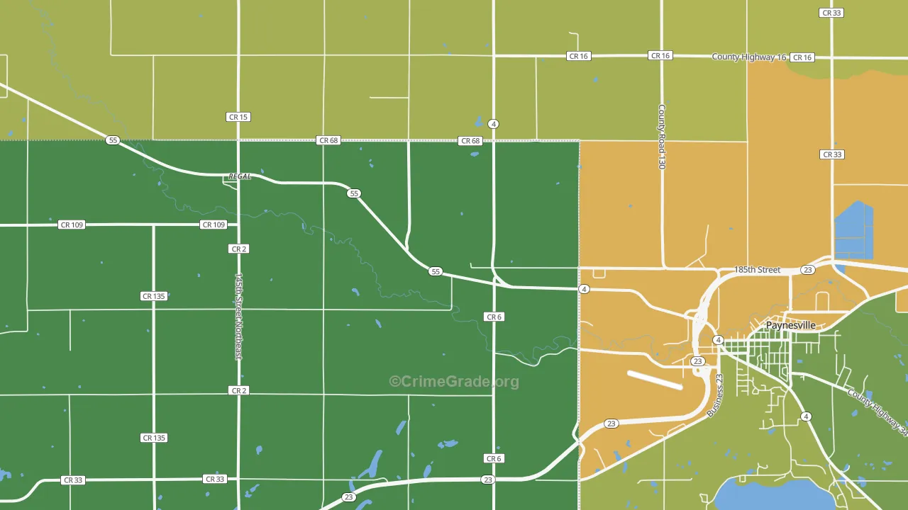 Regal, MN Map of Assault Rates