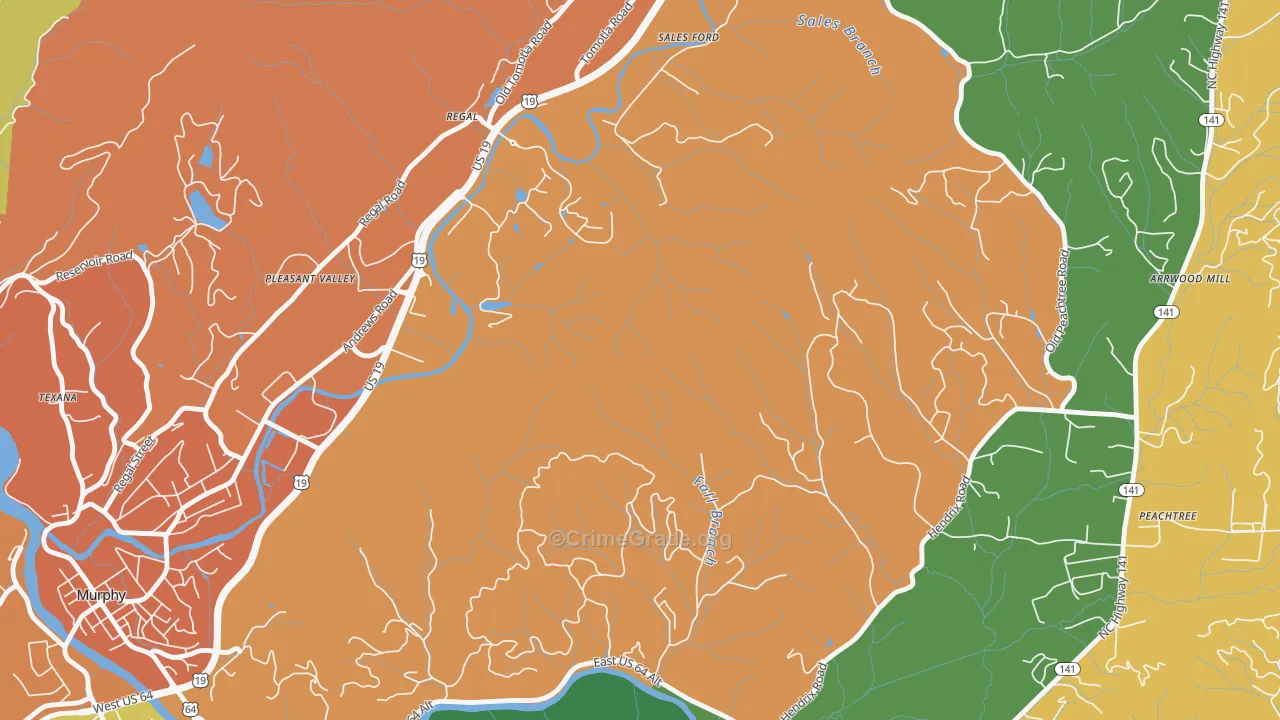Regal, NC Map of Assault Rates