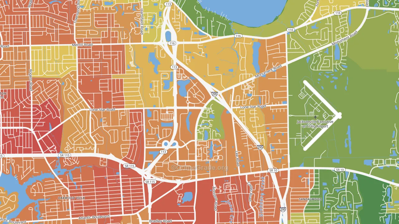 Regency, Jacksonville, FL Map of Assault Rates