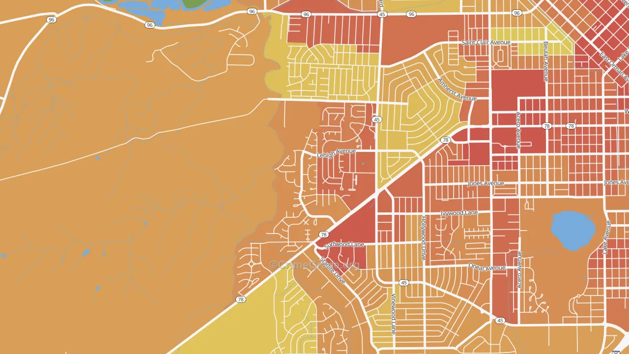 Regency, Pueblo, CO Map of Assault Rates