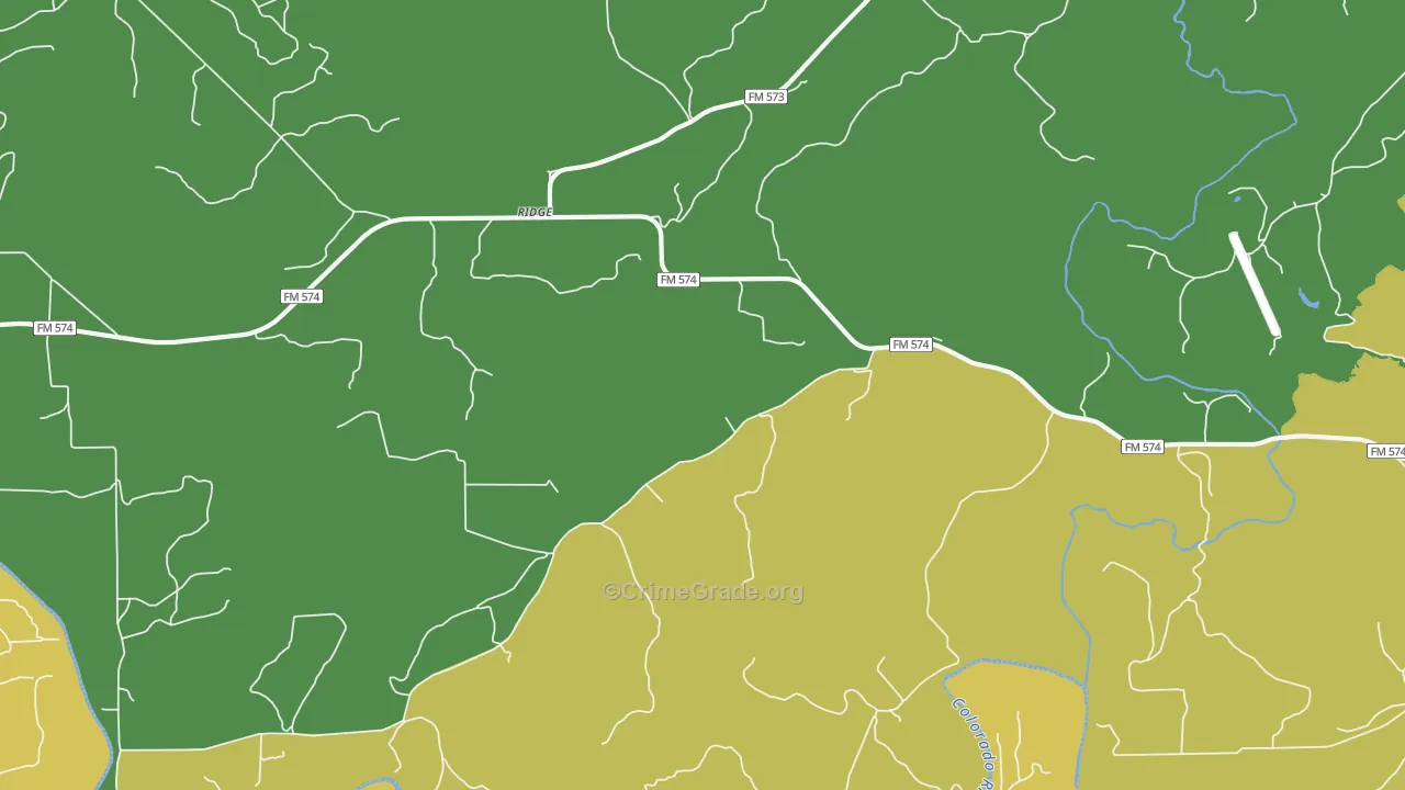 Regency, TX Map of Assault Rates