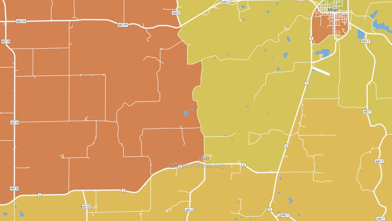 Reger, MO Map of Assault Rates
