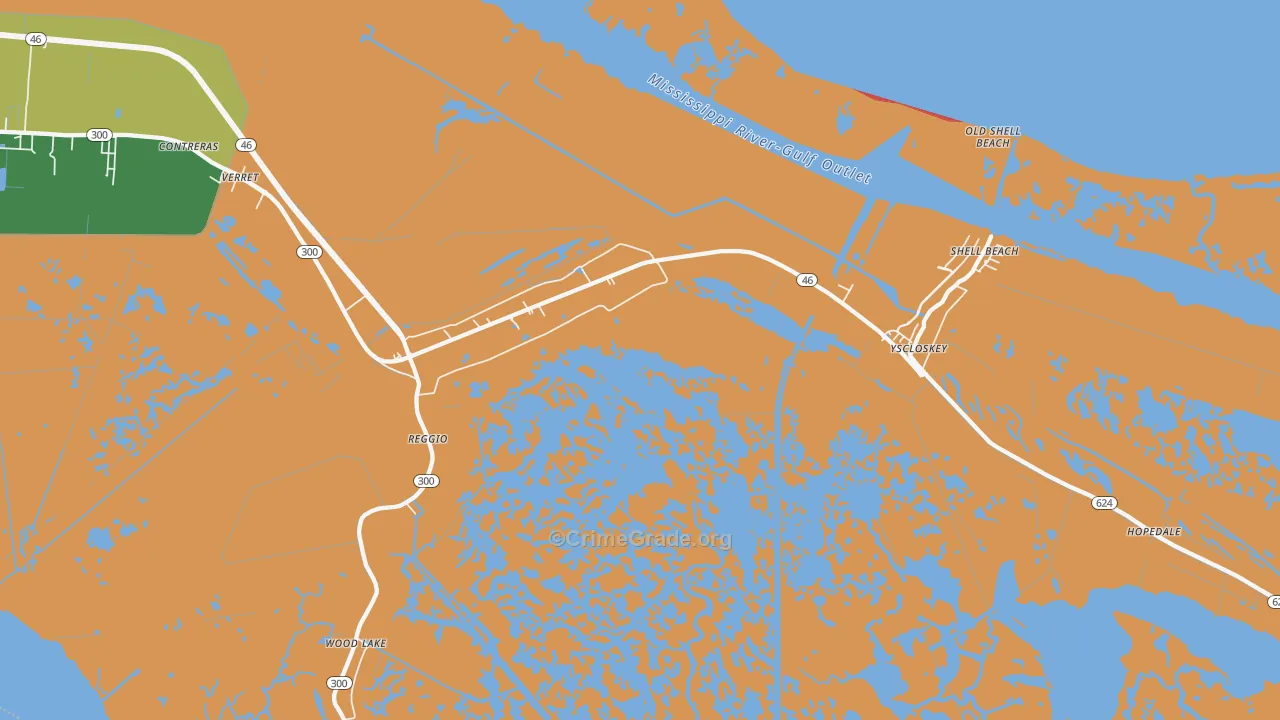Reggio, LA Map of Assault Rates